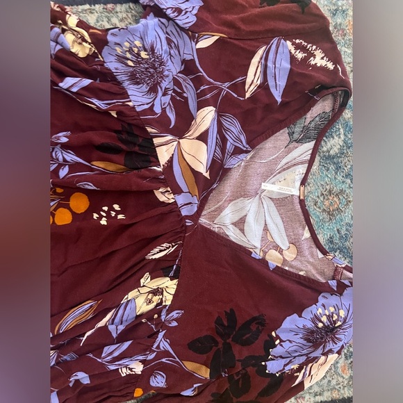 Free People Womens Bella Bell Sleeve floral V-Neck Tunic Top boho small - Picture 5 of 8